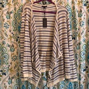 Blue, white and silver sweater